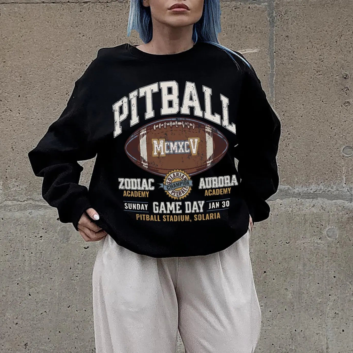 Zodiac Academy Merch | Vintage Pitball Sweatshirt
