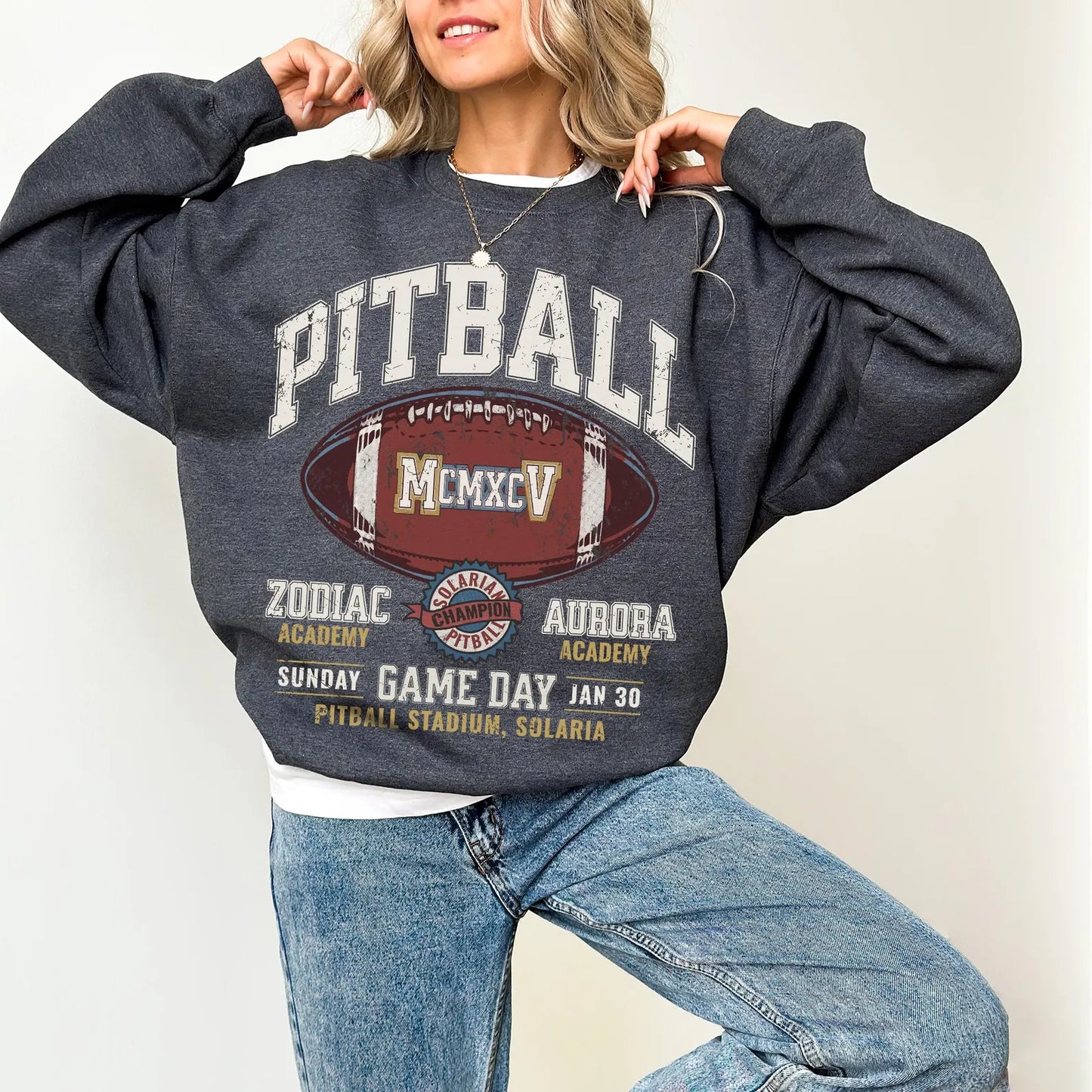 Zodiac Academy Merch | Vintage Pitball Sweatshirt