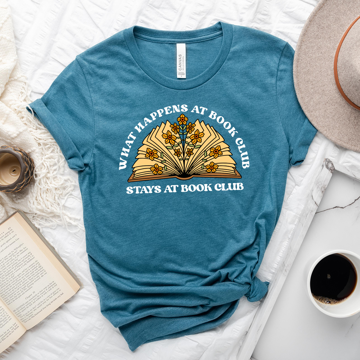 stays at book club unisex tee