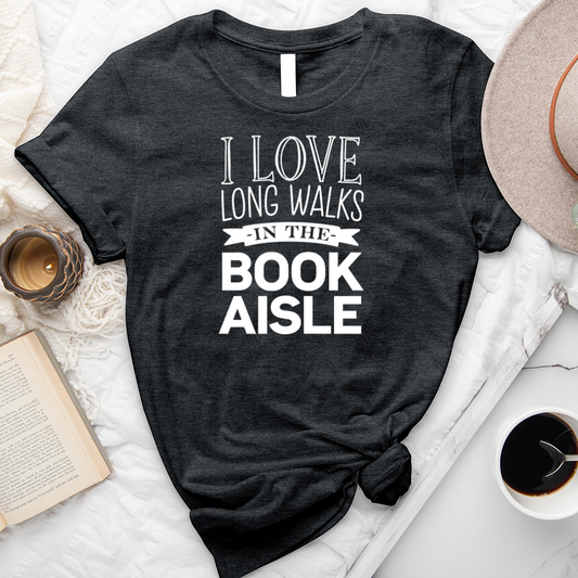 long walks in the book aisle unisex tee