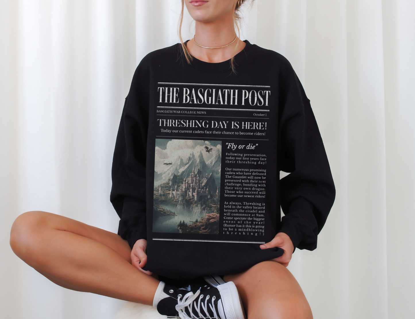 Fourth Wing Shirt | The Basgiath Post Sweatshirt