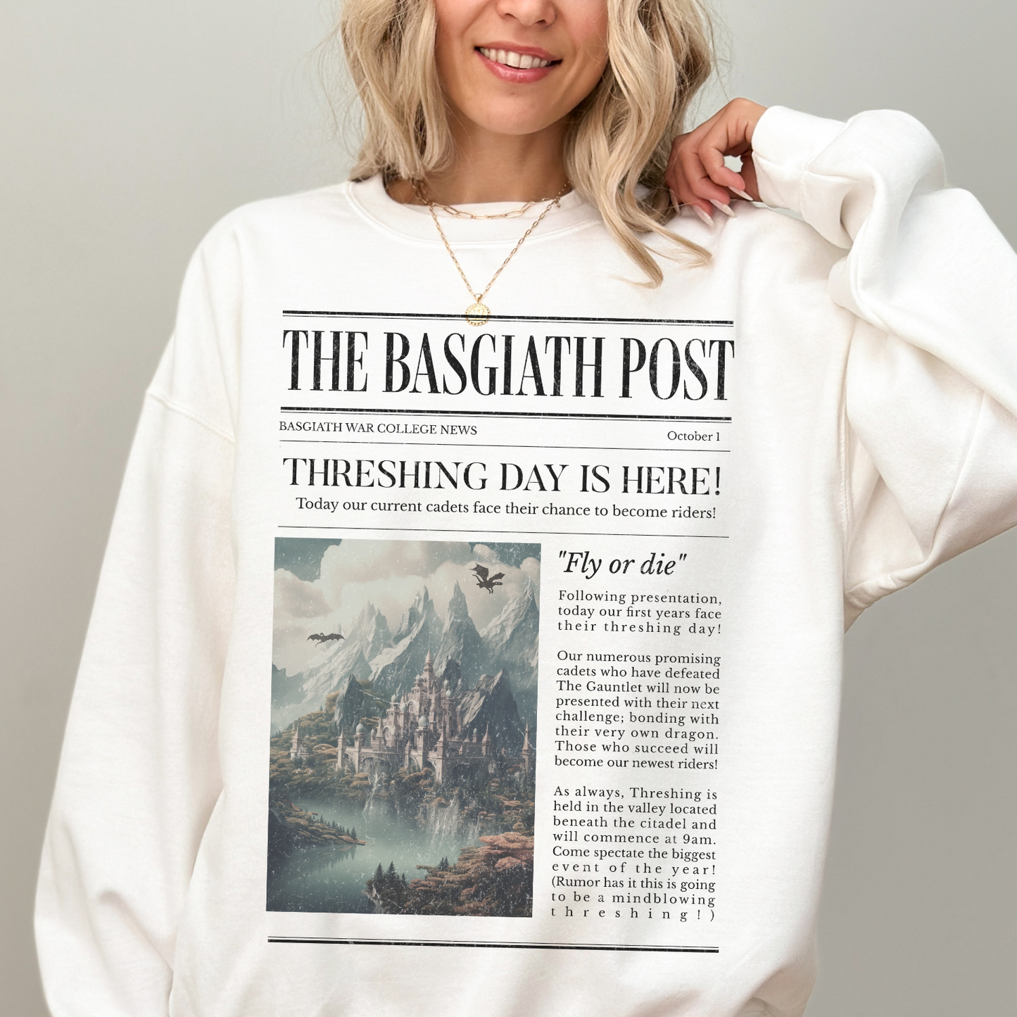 Fourth Wing Shirt | The Basgiath Post Sweatshirt