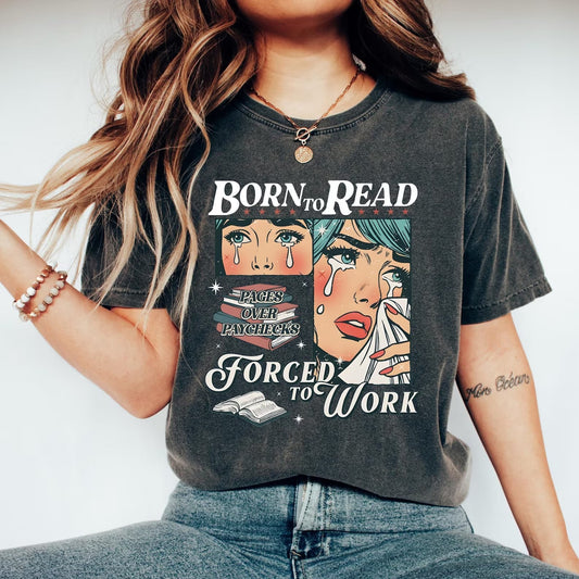 Retro Born To Read Bookish Shirt