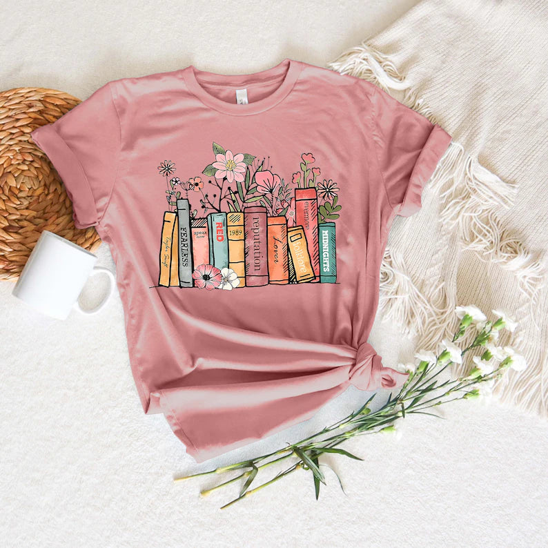 Bookish T-Shirt | Flower Books Shirt