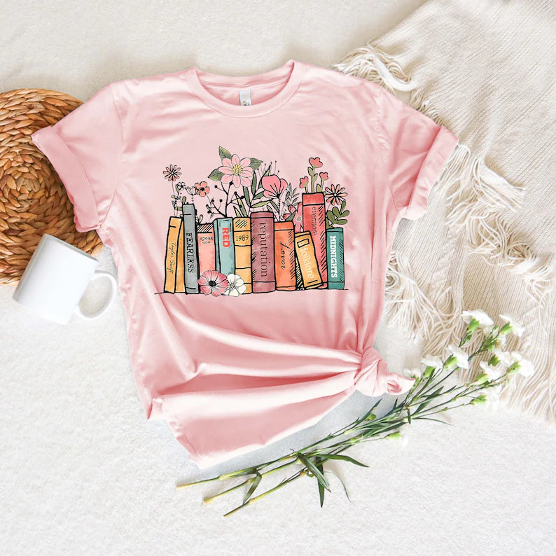 Bookish T-Shirt | Flower Books Shirt
