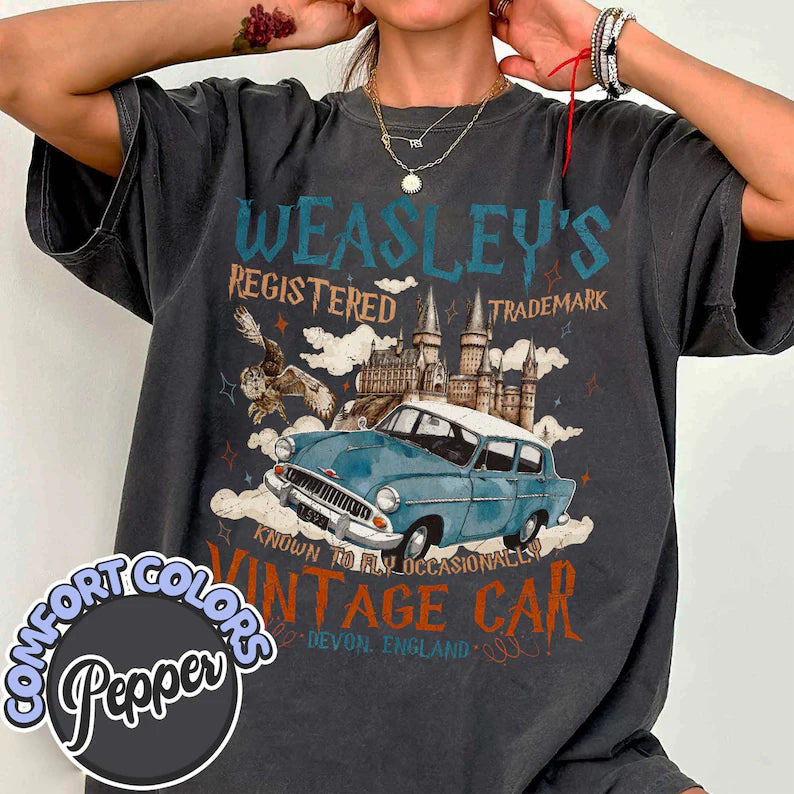 Wizard Flying Car Comfort Colors Shirt