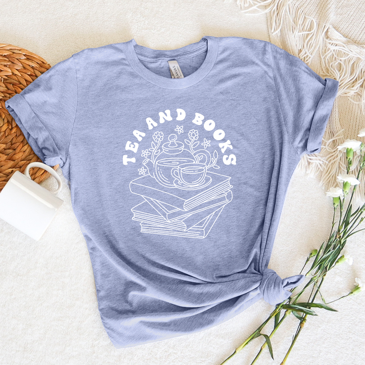 tea and books unisex tee