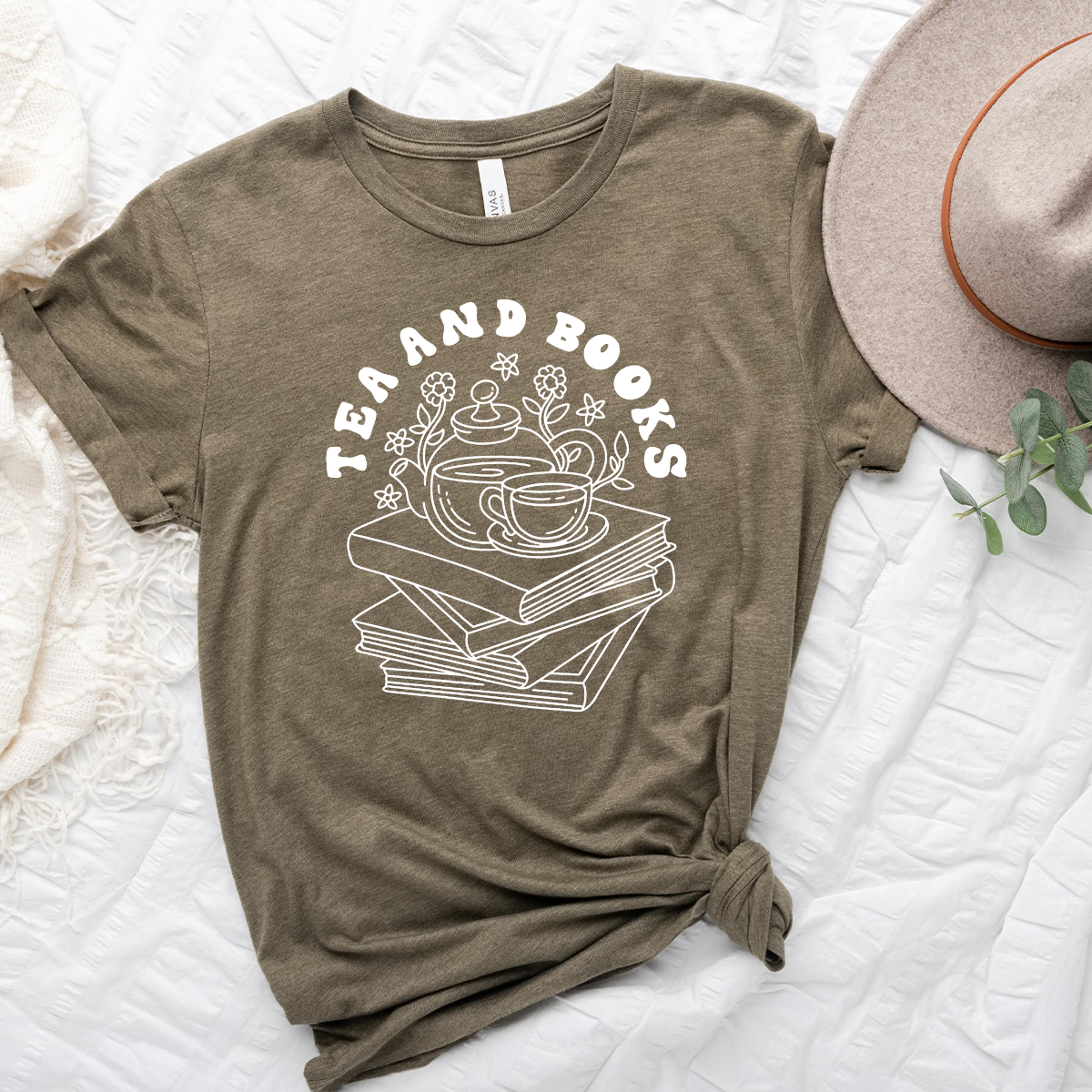 tea and books unisex tee