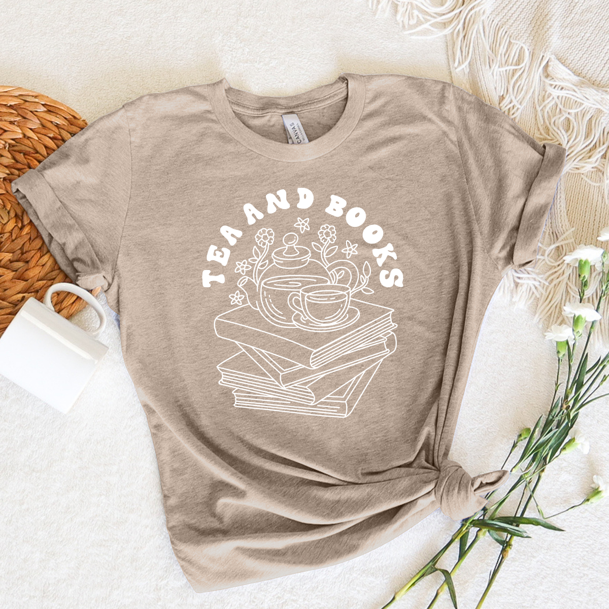 tea and books unisex tee